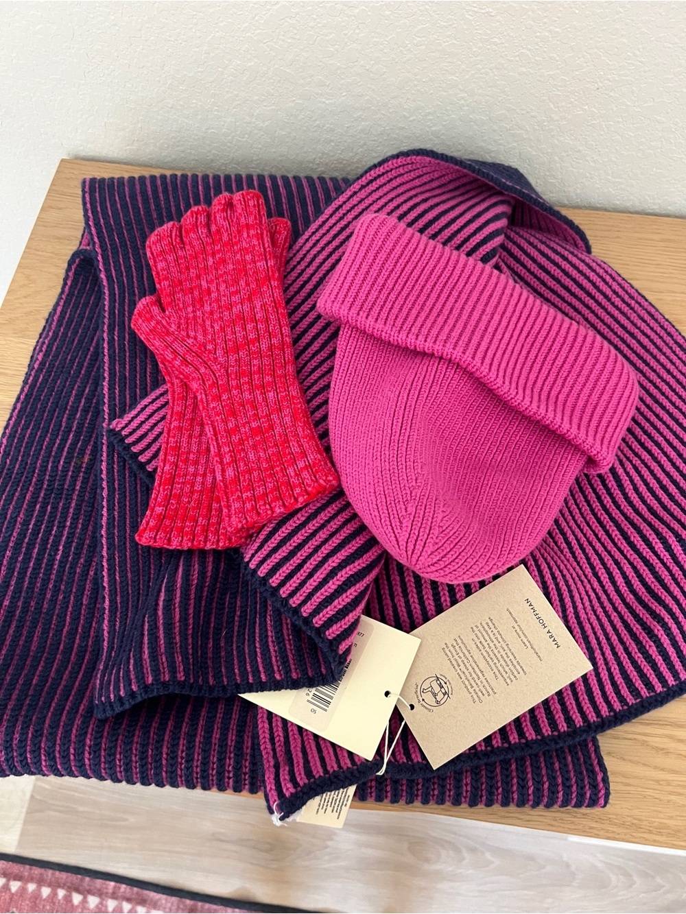 Mara Hoffman 3-Piece Knit Set: Lou Scarf, Jacq Beanie, and Jules Gloves -  NWT